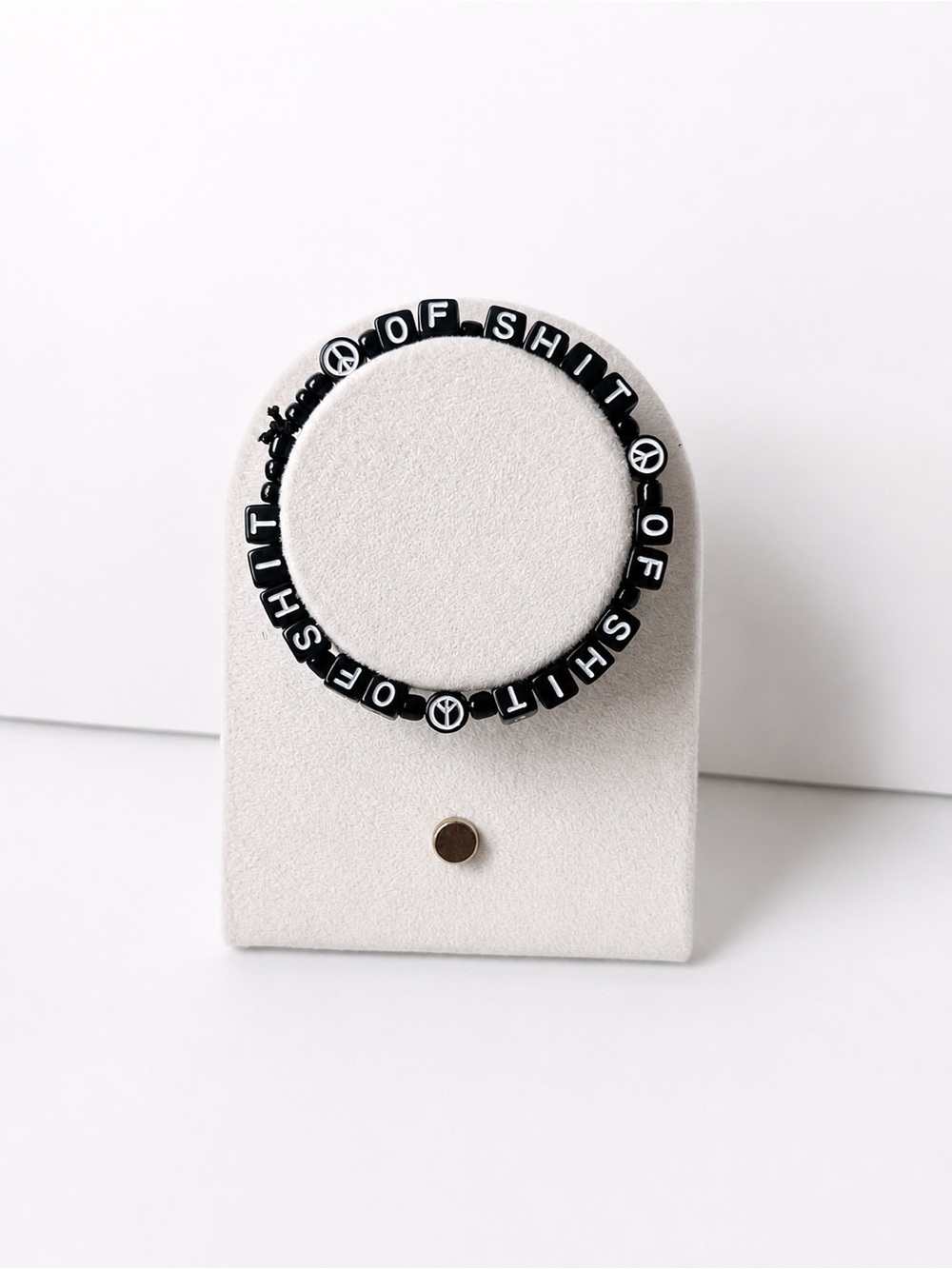 Peace of Shit Black Beaded Bracelet - unisex